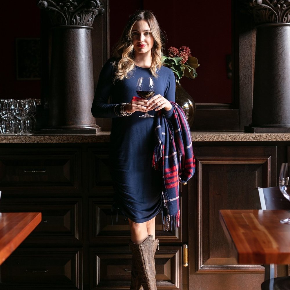 NWT Evy's Tree Jenevieve Dress in Navy Blue